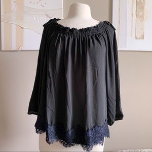 LOFT Blouse Black Lace